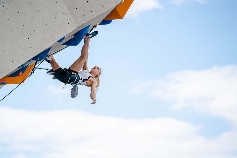 janja garnbret competing in sport climbing