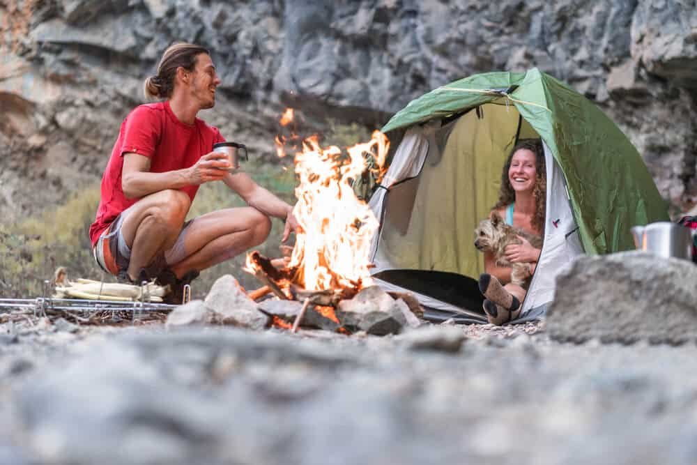 couple camping