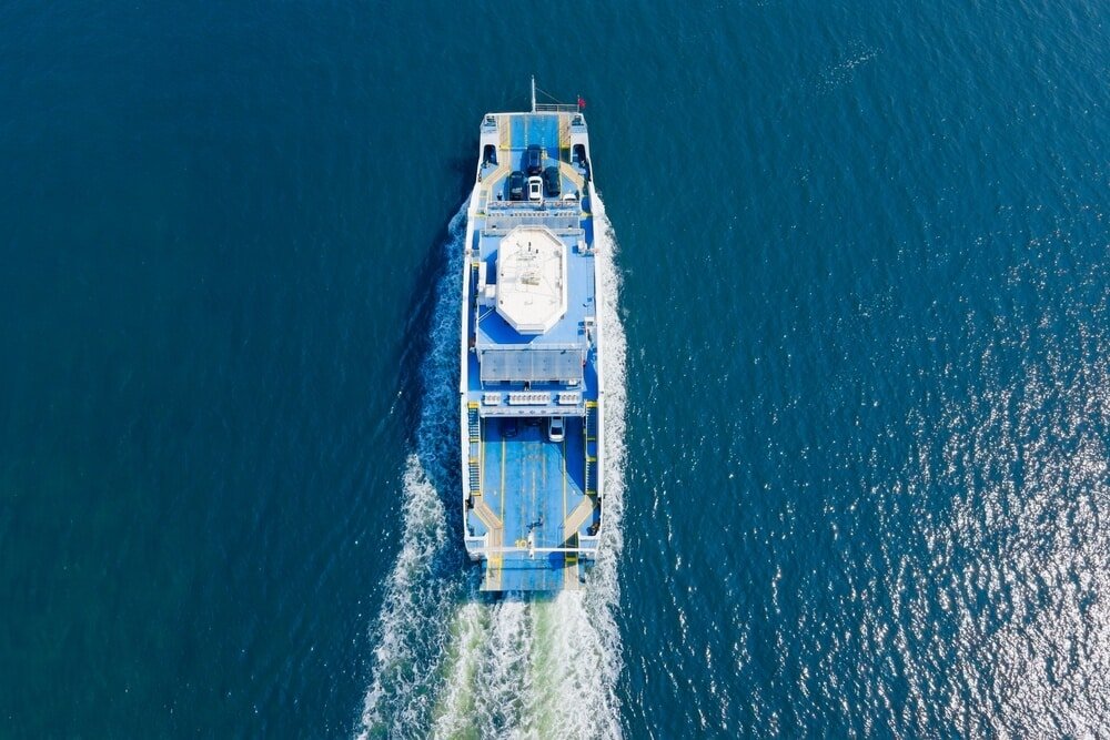 ferry in the sea