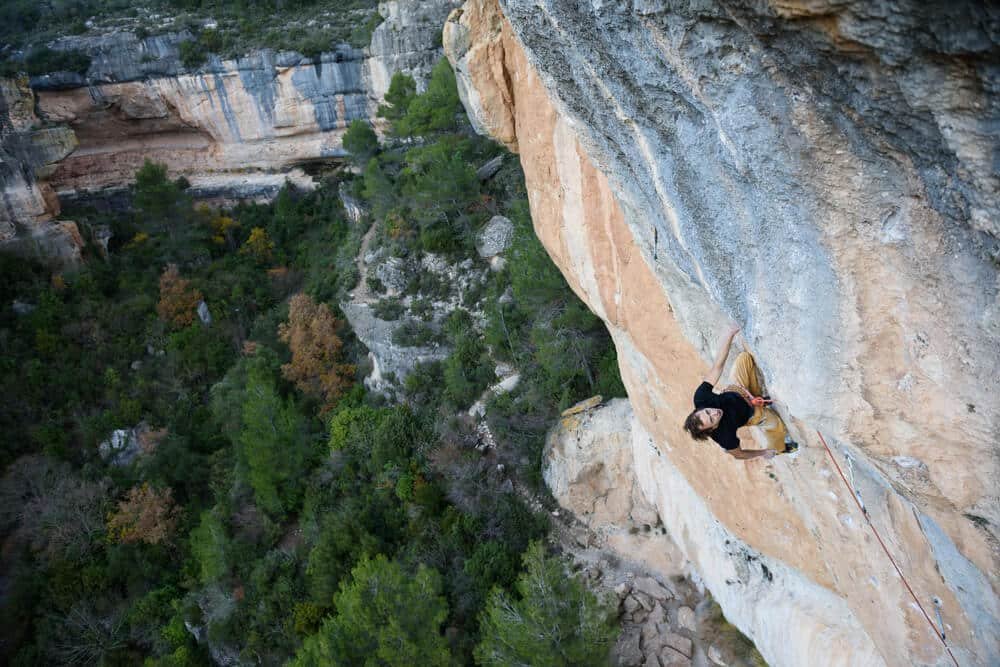 man climbing in siurana