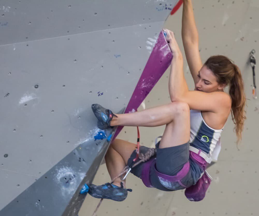 climbing on arete