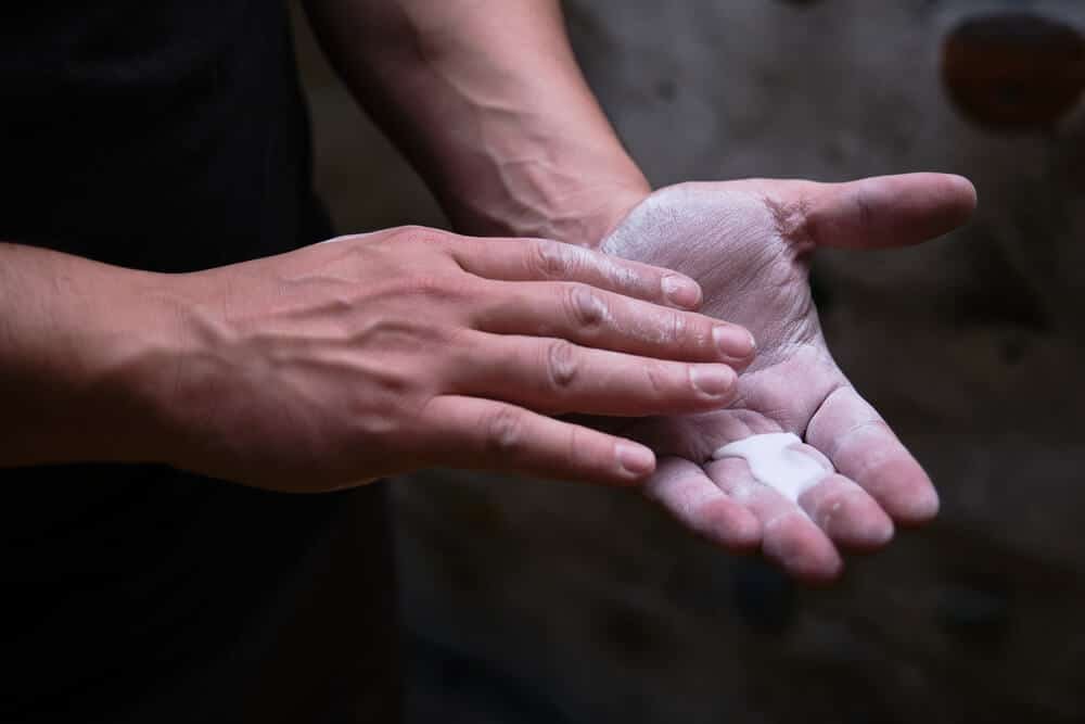 closeup of liquid chalk no hands