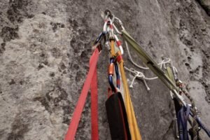 climbing anchor loaded with gear