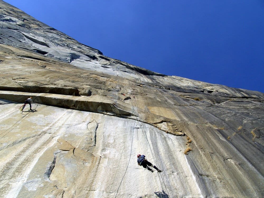 climbers jumaring up el cap